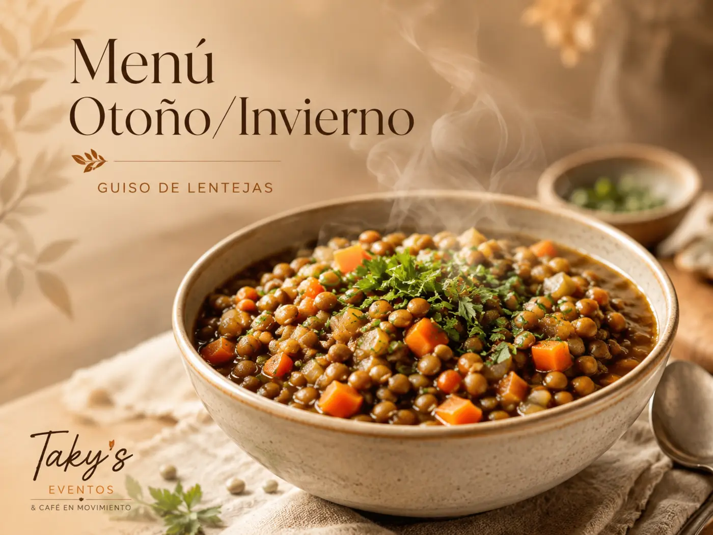 Presentación del menú de otoño e invierno con guiso de lentejas